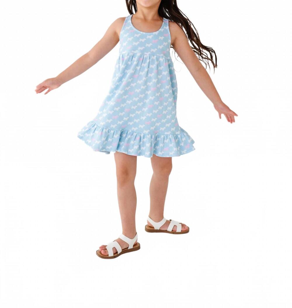 NEW TUKTUK DESIGNS girl's puppies racerback dress in light blue